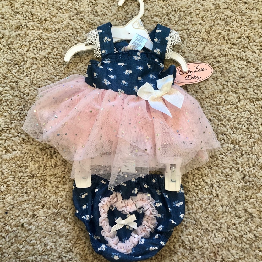 ✨*NWT* Adorable Denim And Pink Tutu 2 pc. set
